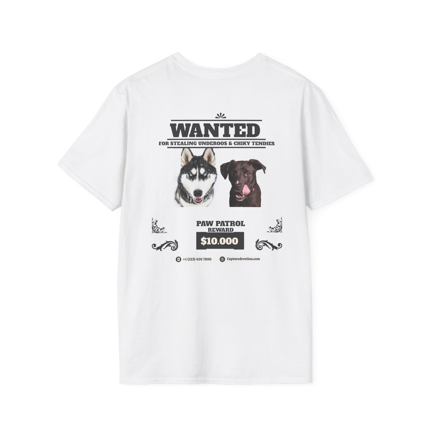 Wanted Unisex Softstyle T-Shirt - Cool Graphic Tee, Comfy Shirt, Funny Gift Idea, Casual Top, Trendy Apparel