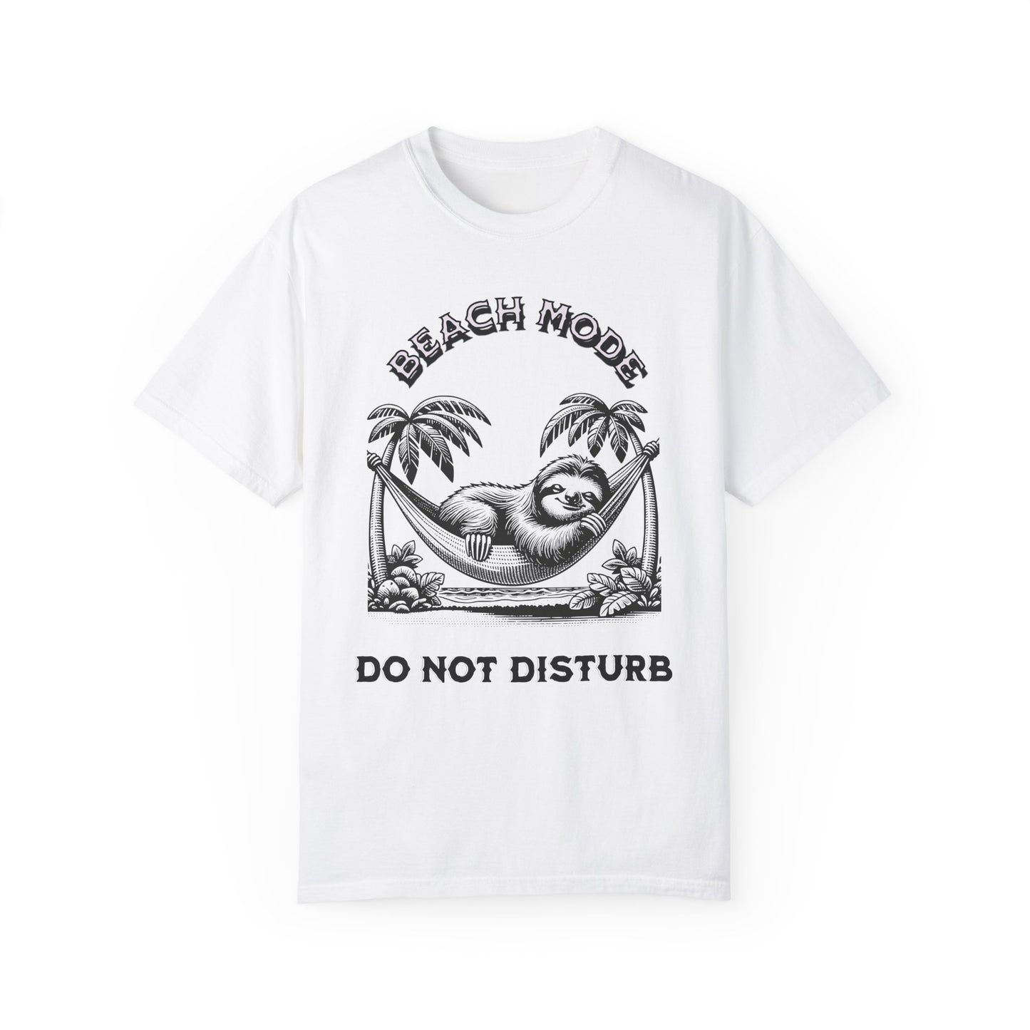 Beach Mode Sloth Garment-Dyed T-Shirt - Relaxing Vacation Vibe