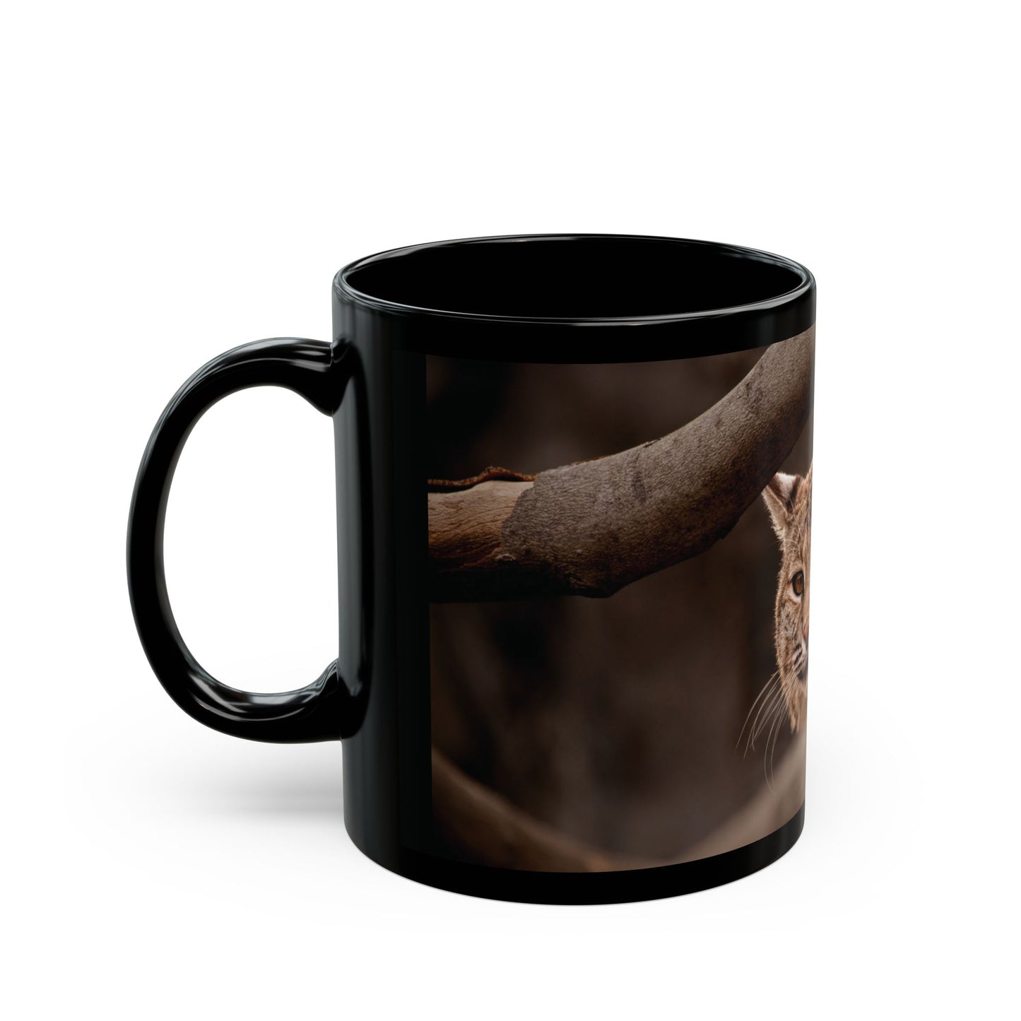 Majestic Lynx Black Mug – Perfect Gift for Animal Lovers