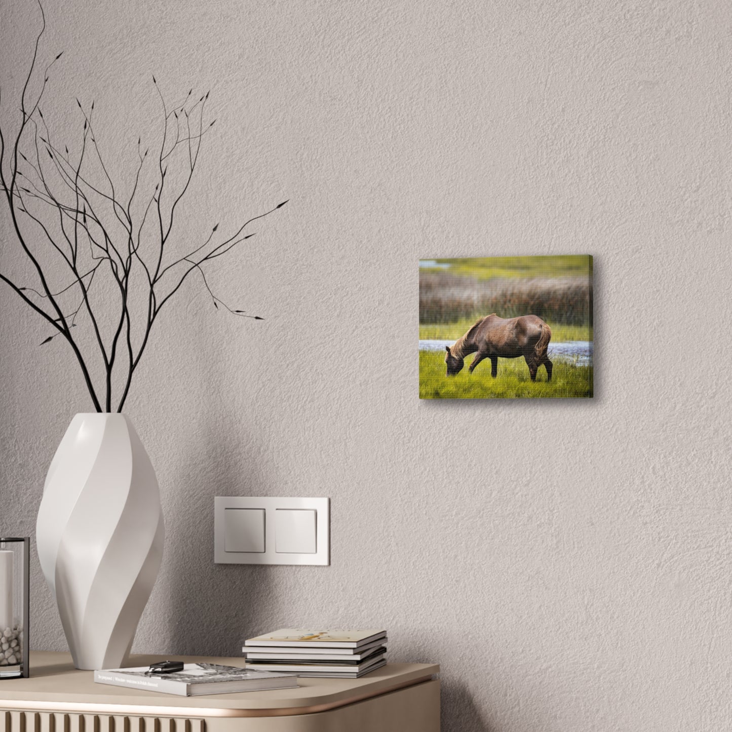 Serene Horse Canvas Art Print - 0.75" Stretched Wall Decor for Nature Lovers