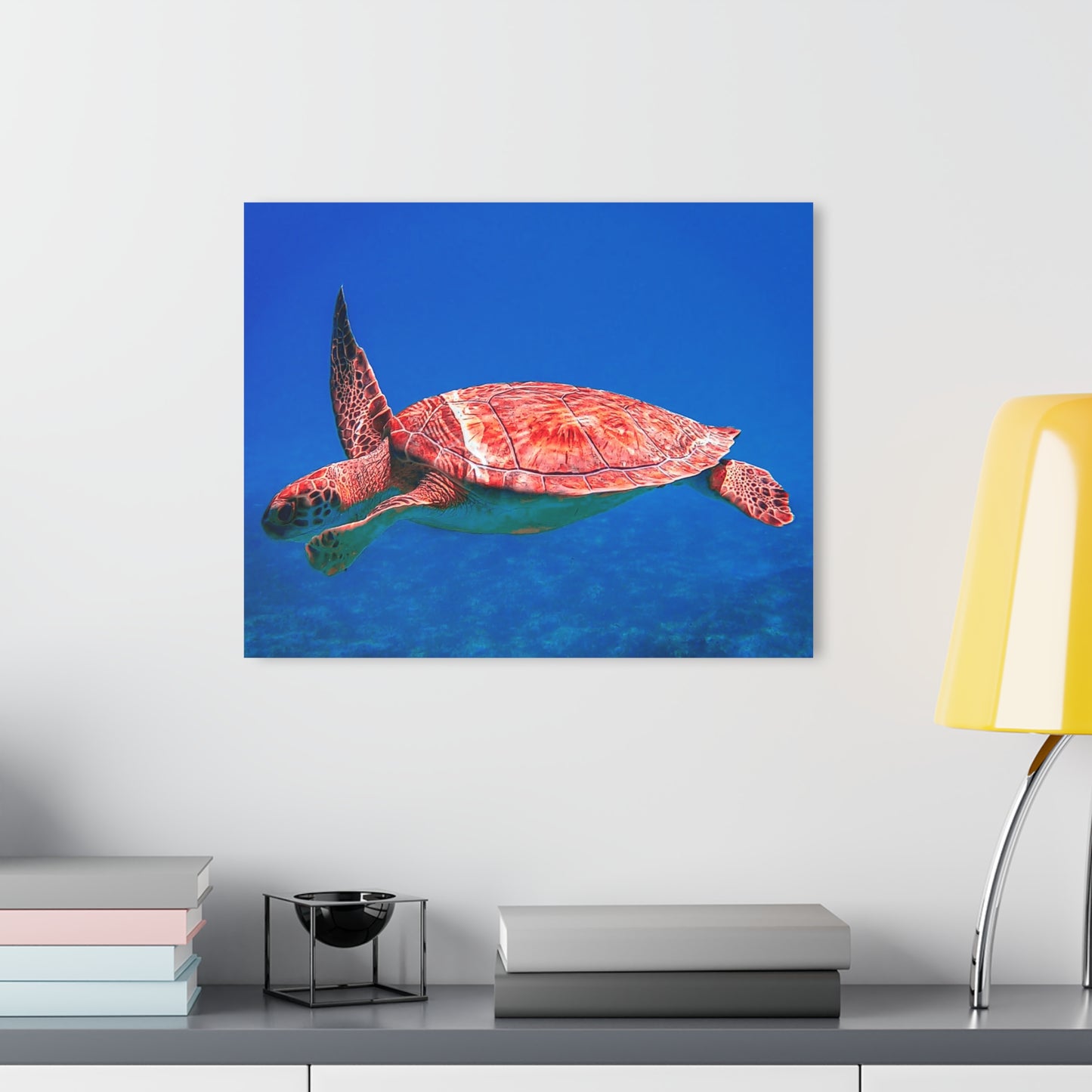 Acrylic Print Sea Turtle French Cleat Hanging Wall Decor