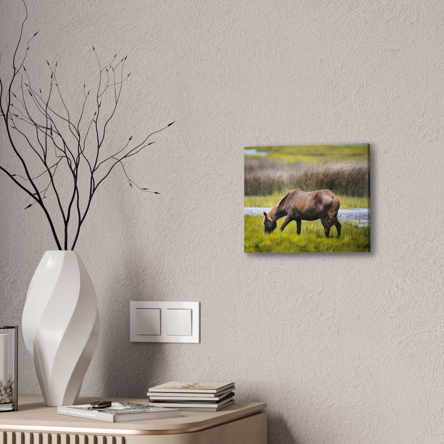 Serene Horse Canvas Art Print - 0.75" Stretched Wall Decor for Nature Lovers