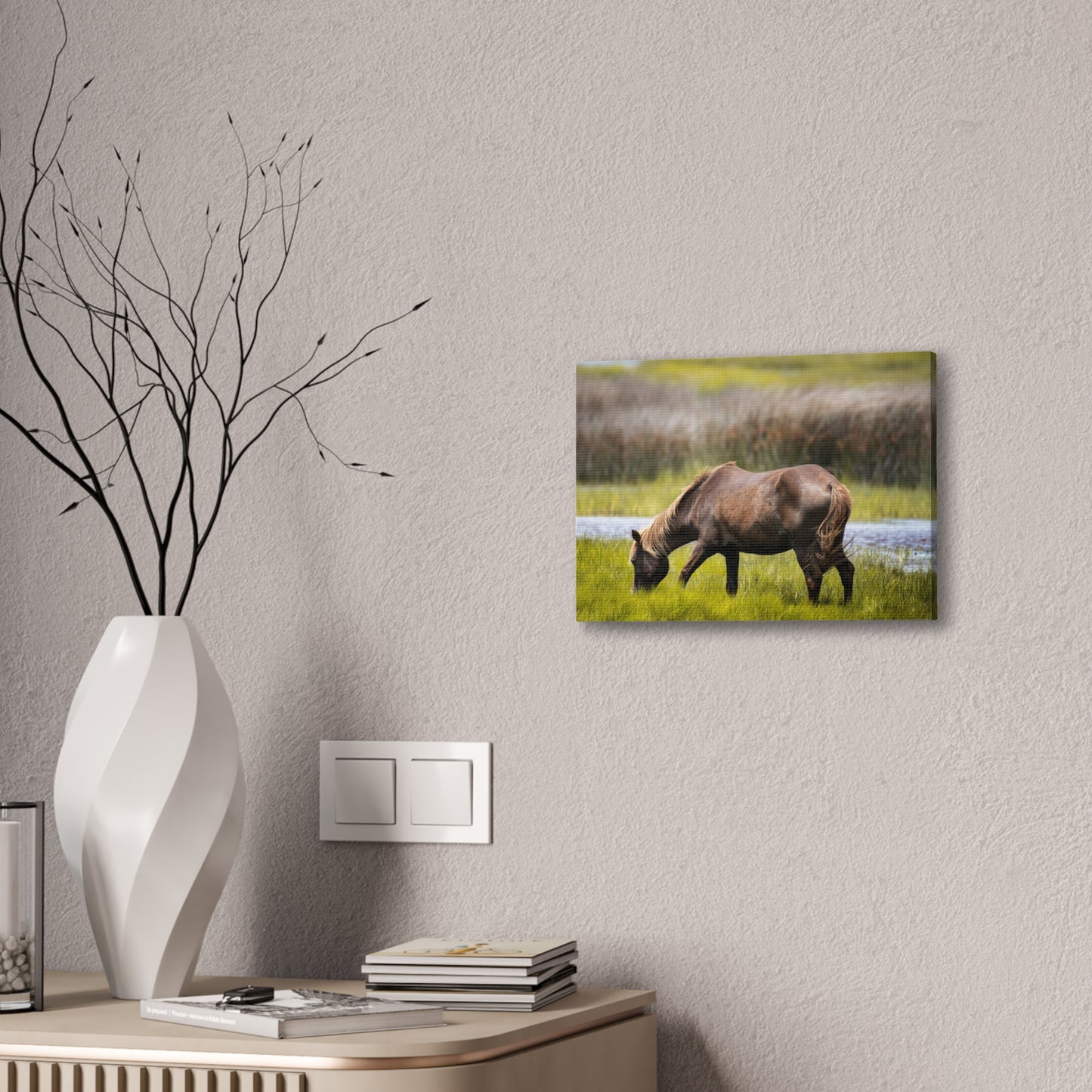 Serene Horse Canvas Art Print - 0.75" Stretched Wall Decor for Nature Lovers