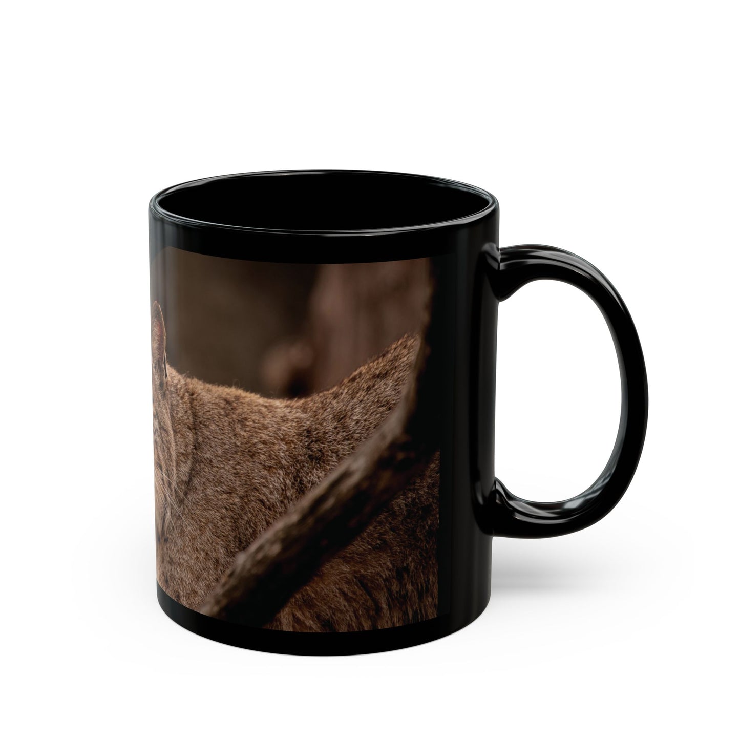 Majestic Lynx Black Mug – Perfect Gift for Animal Lovers