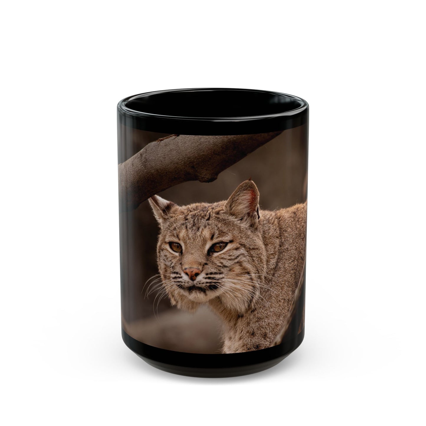 Majestic Lynx Black Mug – Perfect Gift for Animal Lovers