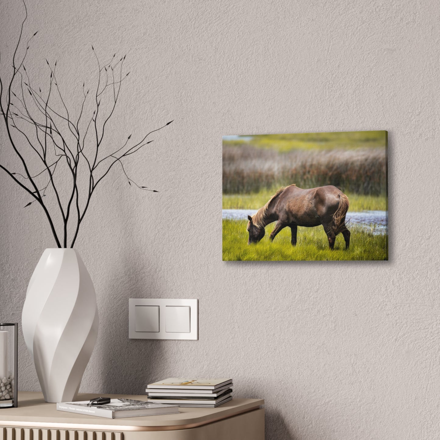 Serene Horse Canvas Art Print - 0.75" Stretched Wall Decor for Nature Lovers