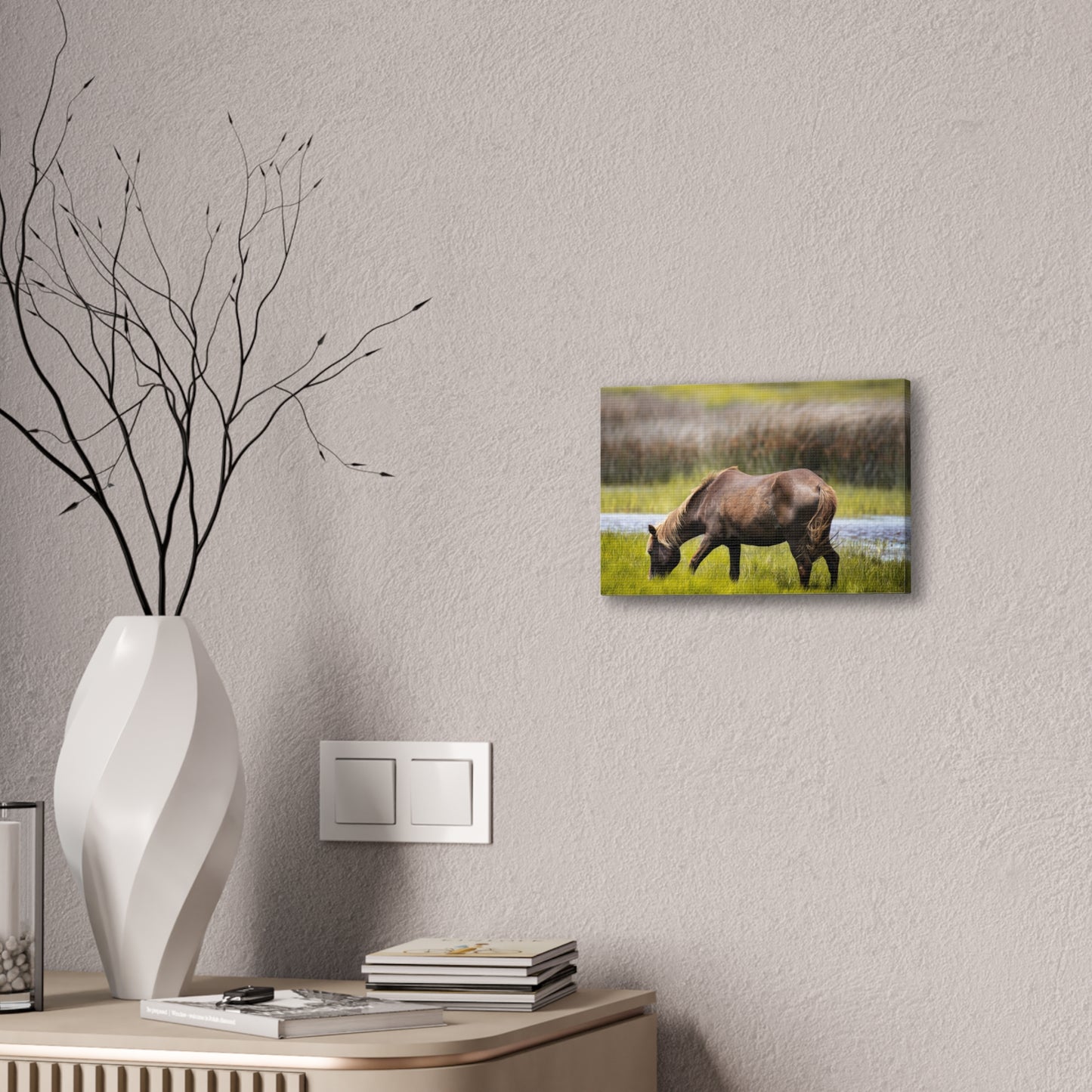 Serene Horse Canvas Art Print - 0.75" Stretched Wall Decor for Nature Lovers